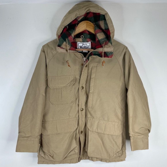 Vintage Woolrich Woman Chore Coat S Wool Lined Plaid Barn Utility Fisherman - Picture 3 of 16